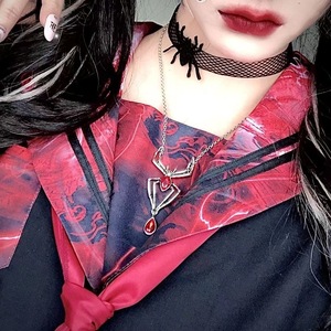 Collier Gothique Sombre <span class=keywords><strong>Starscream</strong></span> en Alliage Plaqué Argent, Bijoux Fantaisie, Vente en Gros, Style Européen, pour Halloween - Product Image 3