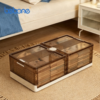 Boîtes de rangement pliables en plastique avec couvercles, conteneurs de rangement sous le lit avec roulettes