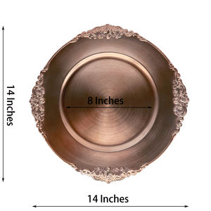 Пластиковая подстановочная тарелка HongShengYuan, модель P0047-35, новейший дизайн, простая посуда и декор для стола, антикварный дизайн края, для вечеринок - Product Image 3