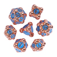 Lot de 7 dés polyédriques en métal durables faits à la main avec D20 pour jeux de rôle D&D - Adultes Dragons & Dungeons