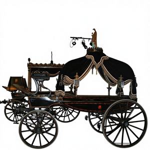 Nuevo Carroza Fúnebre Tradicional Retro de 4 Ruedas, Arrastrada por Caballos, con Certificación CE, 2 Asientos, Color Negro, HENGYISHENG - Product Image 1