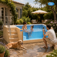 Piscine hors sol de luxe en fibre de verre sur mesure de 3,2 m avec escalier, conteneur de transport en verre, épaisseur 8 mm, modèle YXQ
