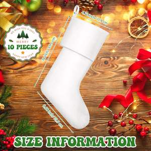 Calcetines Navideños de Yute para Sublimación, Decorativos para Chimenea, Lisos, para Manualidades, Decoración Navideña, Bolsa de Regalo - Product Image 2
