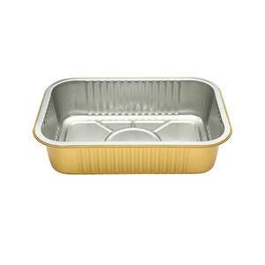 ถาดฟอยล์สี่เหลี่ยมสำหรับใส่อาหารแบบนำกลับบ้าน ขนาด 580 มล. 750 มล. 930 มล. สีทอง ผลิตตามสั่งจากโรงงาน พร้อมฝาปิด - Product Image 5