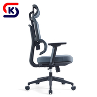 Chaise de bureau ergonomique avec appui-tête réglable, chaise de bureau pivotante à dossier haut en maille respirante pour le bureau à domicile