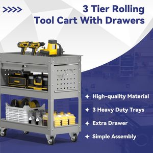 Three-Layer Rolling Auto Repair <strong>Tool</strong> <strong>Cart</strong> Hardware Trolley <strong>Mobile</strong> Supported <strong>Workshop</strong> <strong>Tool</strong> <strong>Cart</strong> With Wheels - Product Image 3