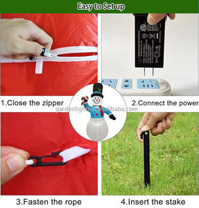 Muñeco de nieve de Navidad personalizado de 8 pies de buena calidad con muleta inflable para decoración de fiesta de jardín - Product Image 6