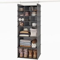 Sac de rangement suspendu en tissu non tissé multi-compartiments de 16,5 pouces pour armoire