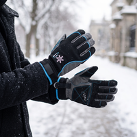 Gants de moto d'hiver HAIYI, demi-doigts, avec sangle de poignet réglable, fermeture à boucle, paume antidérapante, protection UV, antichoc