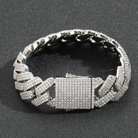 Bracelet cubain de 20 mm avec fermoir à ressort, plaqué or 18 carats, bijou de poignet uni style hip-hop pour homme et unisexe, empilable, vente en gros