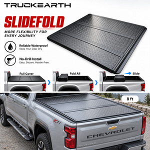Chevrolet Silverado 2500HD Slide Fold Tonneau Cover for 8 ft Bed Aluminum Tri Fold Truck Bed Cover and Sliding Rail System - Product Image 1