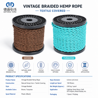 Cable Eléctrico de Cáñamo Trenzado Vintage, Cable de Cobre Recubierto de Textil para Lámparas Colgantes, Precio de Fábrica al por Mayor para Bricolaje OEM