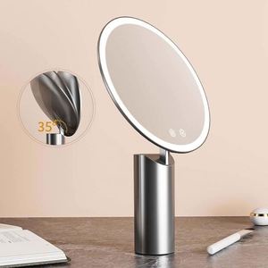 Custom Color Personalized Single-Sided Rechargeable Illuminated Round <b>LED</b> Lighted Vanity Makeup <b>Mirror</b> - Product Image 2
