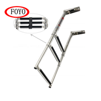 Échelle à plateforme FOYO à 3 marches en acier inoxydable 304, résistante à la corrosion, durable pour accessoires de bateau/yacht/kayak