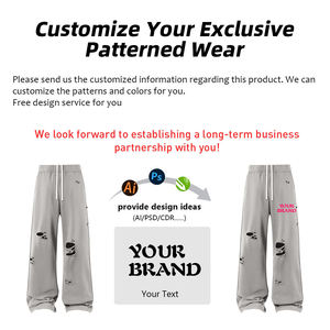 Pantalones Anchos Casuales Deportivos de Algodón Vintage 430GSM con Efecto Desgastado para Hombre, Pantalones de Hip Hop con Lavado Snow Wash y Batik - Product Image 4