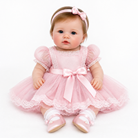 Ensemble Robe Tutu Série Mode Rose pour Poupée Reborn 43cm, Bandeau Nœud en Satin, Chaussettes, Chaussures de Ballet Perles, Vêtements de Poupée Personnalisés OEM/ODM