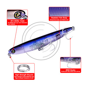 Nouvelle couleur Hessen 14g 11.5cm Sparrow Floating Wobbler Long Casting Pencil Appât artificiel dur pour la pêche en eau salée, Zander, Bar - Product Image 5