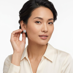 ต่างหูเพชรทรงกลม 0.15 กะรัต ทรงกลมเจียระไนแบบบริลเลียนท์ สี G ความใส I เงินสเตอร์ลิง สำหรับผู้หญิง สวมใส่ได้ทุกวัน สไตล์คลาสสิก - Product Image 3