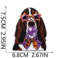 Patch brodé à la machine en polyester thermocollant motif fantôme mignon pour Halloween