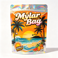 Pochette refermable en mylar de 3,5 g, personnalisable avec logo, impression numérique, polyvalente, holographique, anti-odeur