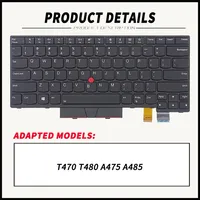 Clavier de remplacement pour ordinateur portable Lenovo ThinkPad T470 T480 A475 A485 01HX459 01AX364 SN20P41641 Disposition US/UK/BR/FR/KR/PT/SP