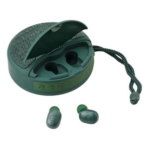 Écouteurs TWS ronds <span class=keywords><strong>2</strong></span>-en-1 et haut-parleur Bluetooth en tissu, combo stéréo pour usage extérieur - Product Image 6
