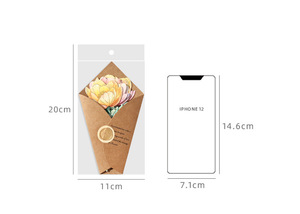 Lot de 8 feuilles de papier artisanal série de parfums floraux feuille d'or papier artisanal bouquet de signets cartes vierges fournitures de planificateur - Product Image 6