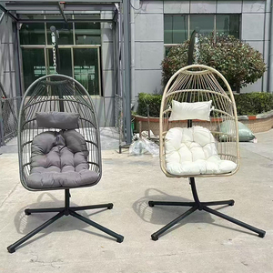 Silla Colgante de Metal Moderna para Exteriores, Plegable y Desmontable, para 2 Personas, con Diseño de Asiento Tipo Huevo, para Patio, Jardín y Hogar - Product Image 5