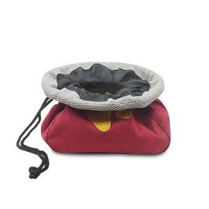 Portable Pet Feeding Bag Foldable Oxford Cloth Dog Treat Waist Bag Rose <b>Red</b> 13.5x8.5x12.5cm Polyester <b>Material</b> - Product Image 1