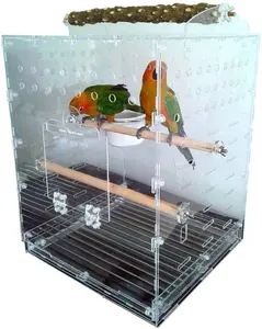 Factory Wholesale Clear Large Bird Cage Parrot Cage Household Acrylic Bird Cage For Large Birds