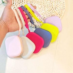 Square Coin Purse, <b>Mini</b> Silicone Key <b>Pouch</b> Storage Bag, Waterproof Wallet with Portable Handle - Product Image 2