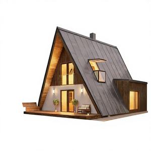 Villa préfabriquée moderne en acier léger avec terrasse sur le toit, design moderne, terrasse sur le toit en option, portes et fenêtres en alliage d'aluminium, construction rapide - Product Image 1