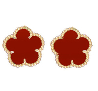 Conjunto de Joyería de Alta Calidad, Exquisito y Elegante, Collar, Pulsera y Pendientes de Trébol de Cuatro Hojas de Cobre de 15 mm, Joyería para Mujer