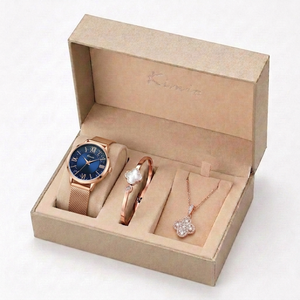 Set di Gioielli e Orologio di Lusso all'Ingrosso per Ragazze, Collana con Smeraldi, Orecchini e Orologio, Regalo per Donne - Product Image 2