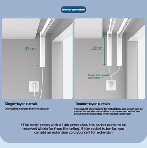 מסלול מנוע וילון חשמלי חכם עם זיגבי בקרת קול | וילונות אוטומטיים מודרניים לחדרי מגורים - Product Image 5