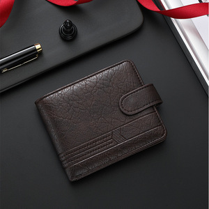 กระเป๋าสตางค์สั้นผู้ชาย หนัง PU วินเทจ แบบพับสองตอน มีช่องใส่เหรียญแบบซิป ช่องใส่บัตรหลายช่อง ใส่บัตรเครดิตสำหรับธุรกิจ - Product Image 6