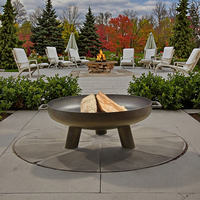 Foyer rond en métal pour le jardin-Table et chaises de loisirs assorties Chauffage pour le chat, foyer en acier inoxydable pour la maison-Facile