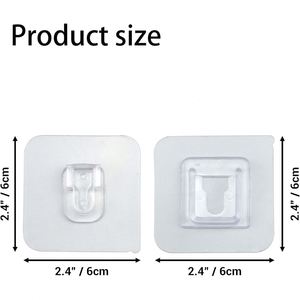Crochet adhésif télescopique transparent sans perçage, robuste, pour rideau de douche et serviettes, fixation murale domestique - Product Image 2