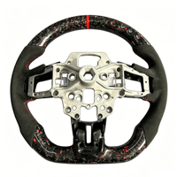 Volant sport de course en cuir et carbone forgé pour Mustang S550 2015-2017, 3 branches, finition brillante/mate, couleur et surpiqûres personnalisables