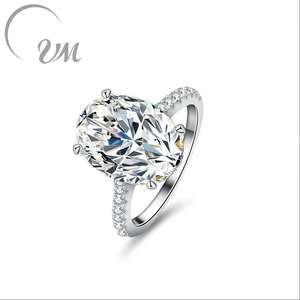 Bijoux de luxe classiques en moissanite taille ovale certifiée GRA, monture griffe en argent 925, pour mariage, fiançailles, anniversaire, romantique - Product Image 2