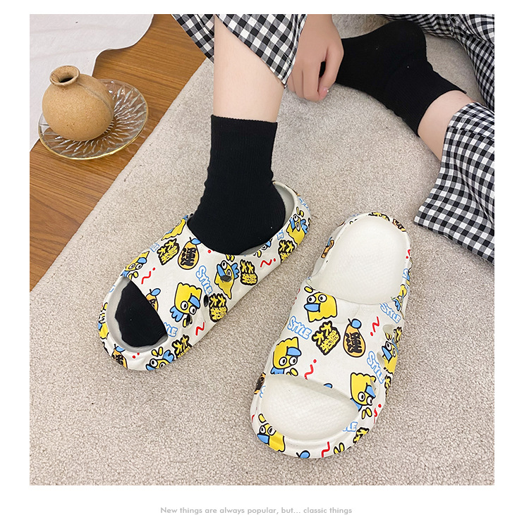 Custom Printed Soft Sole Slipper EVA Indoor Slides Woman Men Slippers Shoes