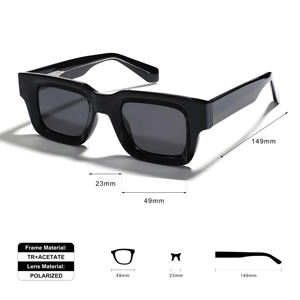 نظارات شمسية نسائية فاخرة من مادة تي آر 90، نظارات شمسية للجنسين من الأسيتات، نظارات عتيقة مربعة الشكل للرجال - Product Image 3