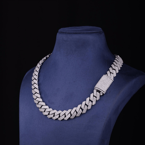 Passes Standard Diamond Testers 16mm 3 Rows Vvs Iced <b>Cuban</b> <b>Chain</b> 925 Sterling <b>Silver</b> Dazzling <b>Cuban</b> <b>Link</b> <b>Chain</b> - Product Image 2