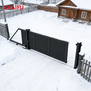 Porte coulissante électrique à cantilever sans rail en alliage d'aluminium pour extérieur, fabriquée en usine, pour villa et cour sur pente enneigée - Product Image 5