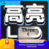Mini enseigne lumineuse LED en néon bleu noir blanc en acier inoxydable et lettres en résine PVC à des fins publicitaires