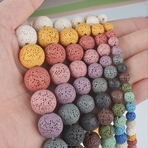 Perles de pierre de lave volcanique naturelle en gros perles rondes d'espacement en vrac pour la fabrication de bijoux accessoires de bracelet à bricoler soi-même 4 6 8 10mm 15'' - Product Image 4