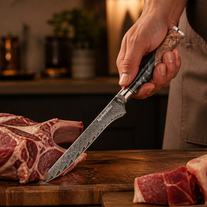 KitchenBliss Venta al por Mayor OME/ODM <span class=keywords><strong>Cuchillos</strong></span> de Cocina para Deshuesar, Cuchillo de Deshuesar de Acero de Damasco Personalizado, Cuchillo para Filetear - Product Image 3