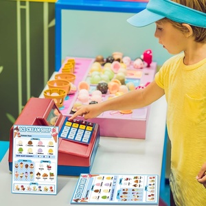 สมุดโน้ตสำหรับ<span class=keywords><strong>เด็ก</strong></span> 6 เล่มพร้อมไอคอนสีสันสดใสสำหรับเล่นบทบาทสมมติในธีมอาหาร ขนาด 4x6 นิ้ว 40 หน้าต่อเล่ม สำหรับใช้ที่บ้านและโรงเรียน - Product Image 5