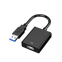 Adaptateur USB 3.0 QQX en alliage d'aluminium, convertisseur vidéo HD 1080P pour ordinateur portable, ordinateur de bureau, PC vers TV, moniteur, projecteur