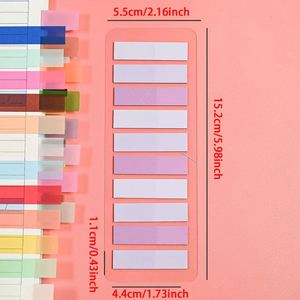 Juego de 16 Etiquetas de Índice Autoadhesivas de Colores Degradados Surtidos, Marcadores de Página Personalizables, Material de Oficina y Escolar para Documentos - Product Image 2